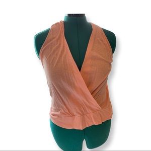 Pink with gold sparkly L wrap tank top